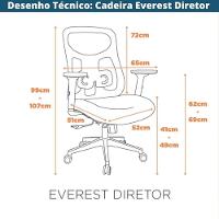 Cadeira Escritório Nr-17 Everest Diretor C- Braços Fratini Encosto Tela Mesh Preta Base Rodízio - 9