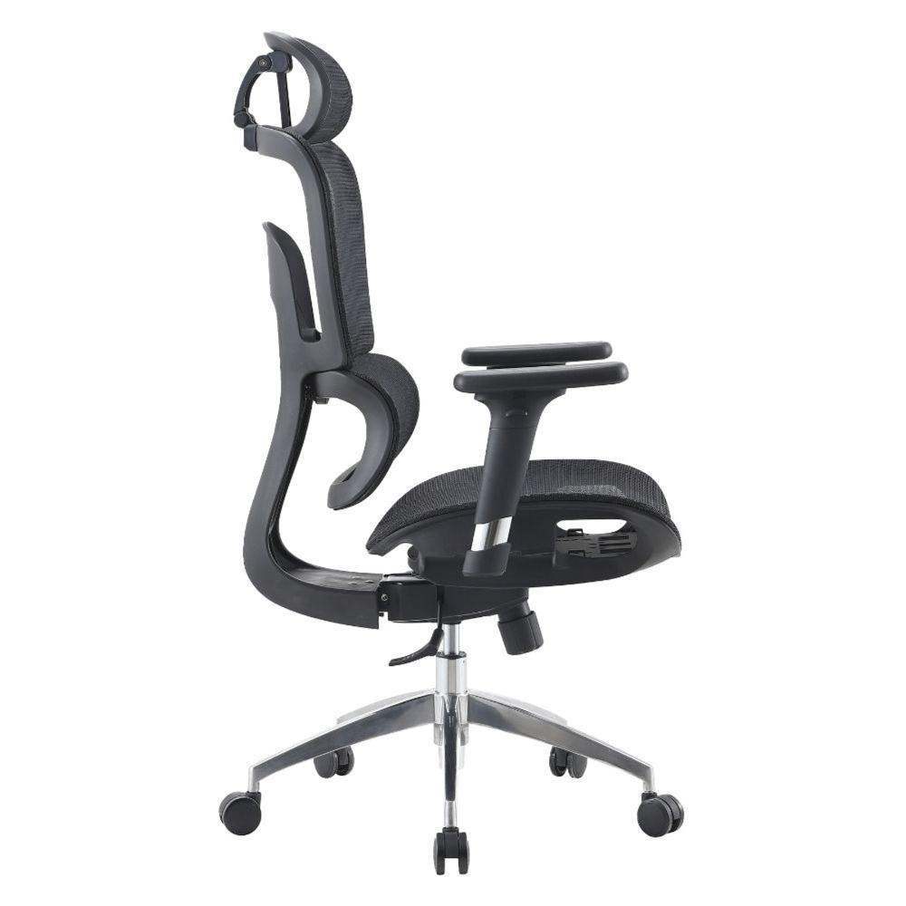 Cadeira Escritório Nr-17 Tribeca Presidente C- Braços Fratini Encosto Tela Mesh Preta Base Rodízio - 3