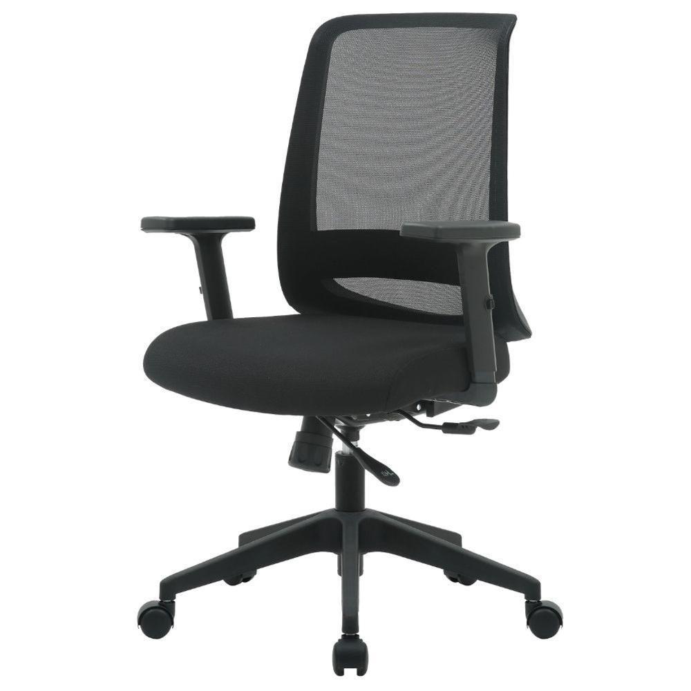 Cadeira Escritório Nr-17 Columbus Diretor C- Braços Fratini Encosto Tela Mesh Preta Base Rodízio - 1