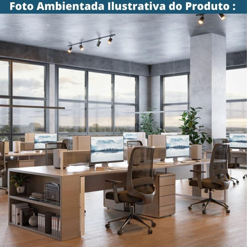 Cadeira Escritório Nr-17 Columbus Diretor C- Braços Fratini Encosto Tela Mesh Preta Base Rodízio - 6