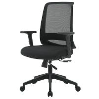 Cadeira Escritório Nr-17 Columbus Diretor C- Braços Fratini Encosto Tela Mesh Preta Base Rodízio - 1