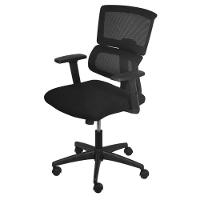 Cadeira Escritório Giratória Diretor Atlanta Assento Tecido Tela Mesh Preta Base Nylon Rodízio Preto - 1