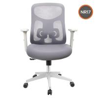 Cadeira Escritório Nr-17 Everest Diretor C- Braços Fratini Encosto Tela Mesh Gelo-cinza Base Rodízio - 2