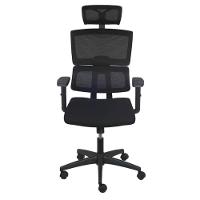 Cadeira Escritório Giratória Presidente Atlanta Assento Tecido Tela Mesh Preta Base Nylon Rodízio Pr - 2