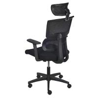 Cadeira Escritório Giratória Presidente Atlanta Assento Tecido Tela Mesh Preta Base Nylon Rodízio Pr - 3