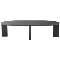 Mesa De Centro Orgânica Chanfrada Artesano 120 Cm (largura) Em Mdp Nero (preto) Pés Madeira Maciça - 2