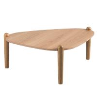 Mesa De Centro Orgânica Artesano 85 Cm (largura) Em Mdp Hanover (mel) E Pés Em Madeira Maciça - 1