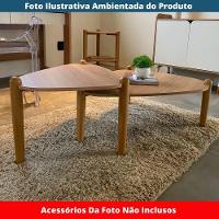Mesa De Centro Orgânica Artesano 85 Cm (largura) Em Mdp Hanover (mel) E Pés Em Madeira Maciça