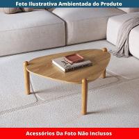 Mesa De Centro Orgânica Artesano 85 Cm (largura) Em Mdp Hanover (mel) E Pés Em Madeira Maciça - 6