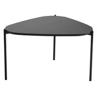 Mesa De Centro Orgânica Artesano 59 Cm (largura) Em Mdp Nero (preto) E Pés Em Aço Preto - 1