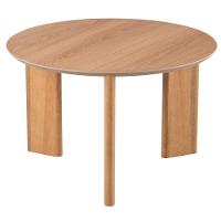 Mesa De Centro Redonda Orgânica Chanfrada Artesano 60 Cm (larg) Mdp Hanover (mel) Pés Madeira Maciça - 1