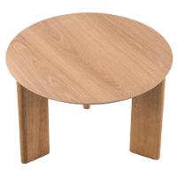 Mesa De Centro Redonda Orgânica Chanfrada Artesano 60 Cm (larg) Mdp Hanover (mel) Pés Madeira Maciça - 2