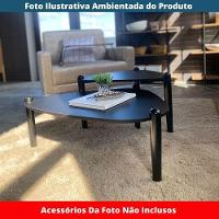 Mesa De Centro Orgânica Artesano 85 Cm (largura) Em Mdp Nero (preto) E Pés Em Madeira Maciça - 5