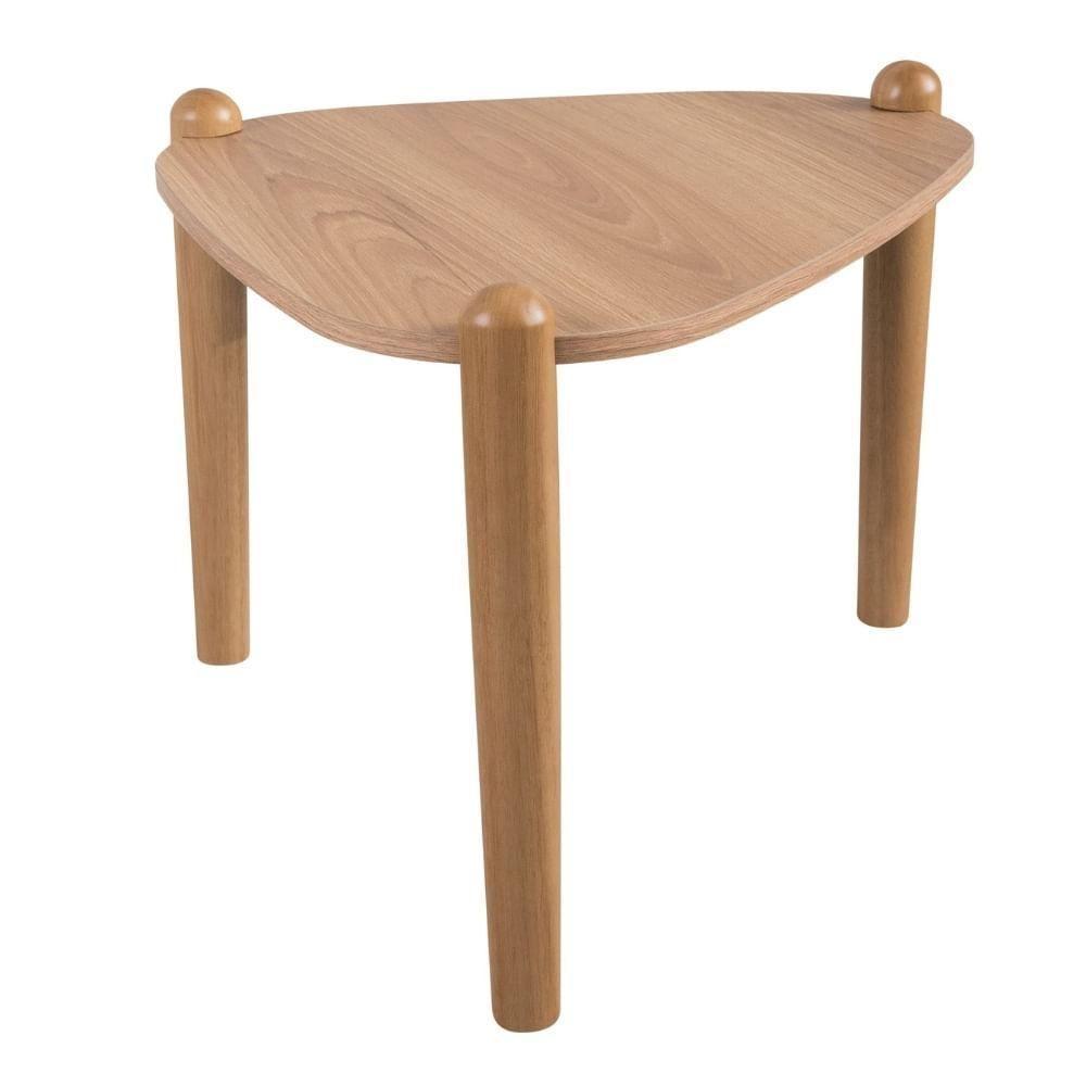 Mesa De Centro Orgânica Artesano 60 Cm (largura) Em Mdp Hanover (mel) E Pés Em Madeira Maciça - 1