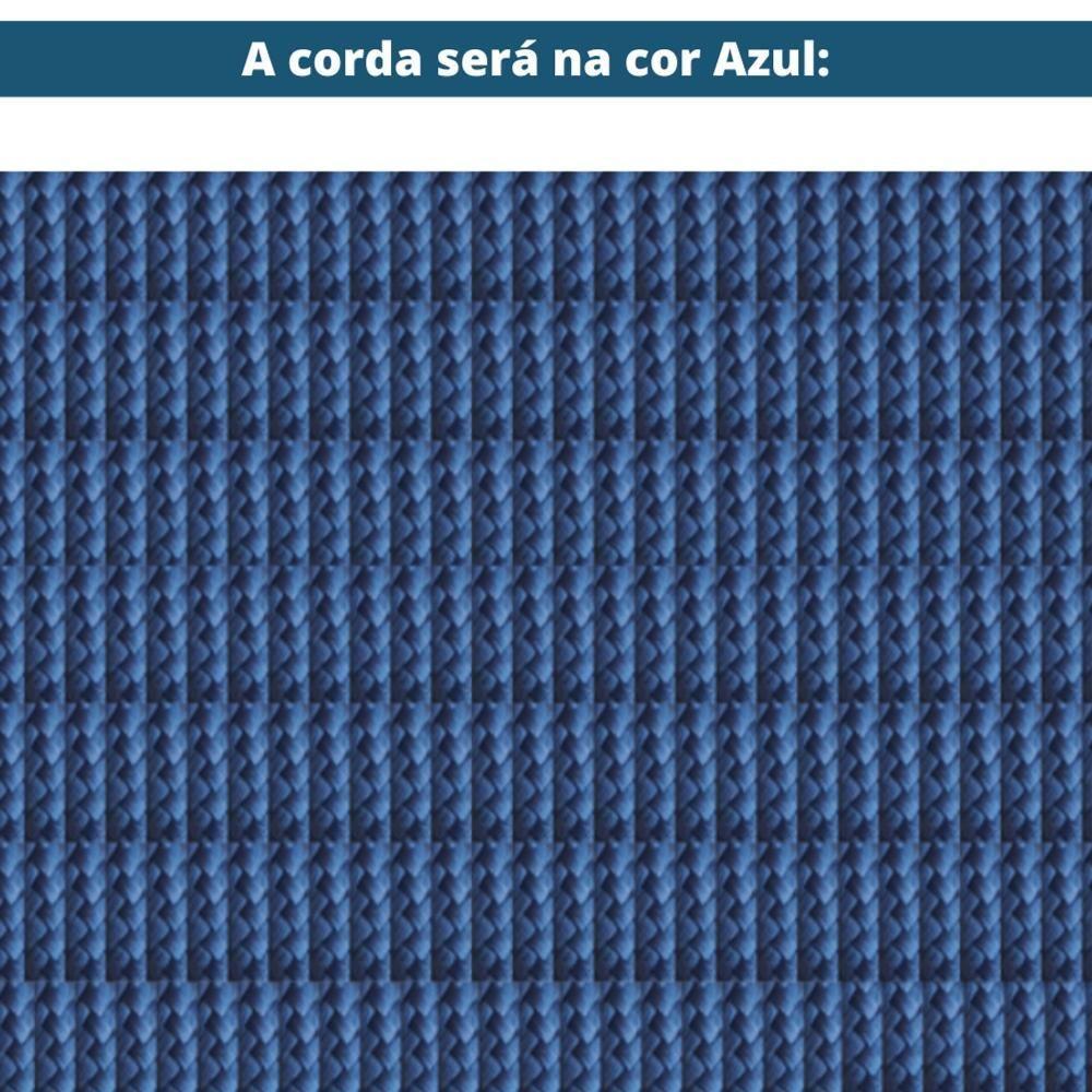 Mesa De Centro Saibi Ozki 150 Cm Madeira Eucalipto Cedro Corda Plana Azul - 5