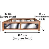 Mesa De Centro Saibi Ozki 150 Cm Madeira Eucalipto Cedro Corda Plana Azul - 3