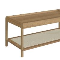 Mesa De Centro Retangular Oslo Artesano 93 Cm (largura) Mdp Hanover Palha Sintética Bege Pé Madeira - 5
