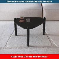 Mesa De Centro Orgânica Artesano 60 Cm (largura) Em Mdp Nero (preto) E Pés Em Madeira Maciça - 5