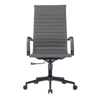 Kit 2 Cadeiras Escritório Manhattan Black Esteirinha Presidente Fratini Pu Cinza Base Rodízio Preto - 3