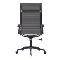 Kit 2 Cadeiras Escritório Manhattan Black Esteirinha Presidente Fratini Pu Cinza Base Rodízio Preto - 5