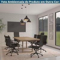 Kit 2 Cadeiras Escritório Manhattan Black Esteirinha Presidente Fratini Pu Cinza Base Rodízio Preto - 7
