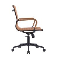 Kit 2 Cadeiras Escritório Manhattan Black Esteirinha Diretor Fratini Pu Caramelo Base Rodízio Preto - 2