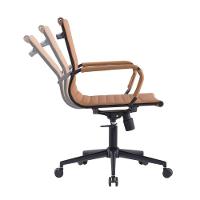 Kit 2 Cadeiras Escritório Manhattan Black Esteirinha Diretor Fratini Pu Caramelo Base Rodízio Preto