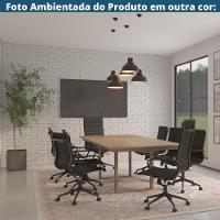 Kit 2 Cadeiras Escritório Manhattan Black Esteirinha Diretor Fratini Pu Caramelo Base Rodízio Preto - 7