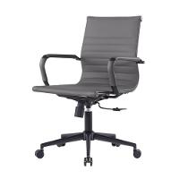 Kit 2 Cadeiras Escritório Manhattan Black Esteirinha Diretor Fratini Pu Cinza Base Rodízio Preto - 2