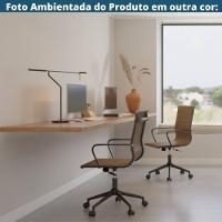 Kit 2 Cadeiras Escritório Manhattan Black Esteirinha Diretor Fratini Pu Cinza Base Rodízio Preto - 8