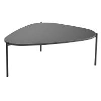 Mesa De Centro Orgânica Artesano 77 Cm (largura) Em Mdp Nero (preto) E Pés Em Aço Preto - 1