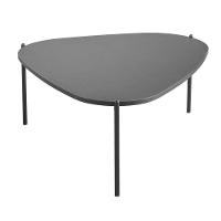 Mesa De Centro Orgânica Artesano 77 Cm (largura) Em Mdp Nero (preto) E Pés Em Aço Preto - 2