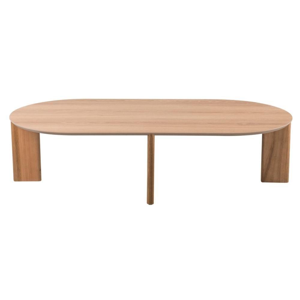 Mesa De Centro Orgânica Chanfrada Artesano 120 Cm (largura) Em Mdp Hanover (mel) Pés Madeira Maciça - 2