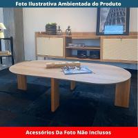 Mesa De Centro Orgânica Chanfrada Artesano 120 Cm (largura) Em Mdp Hanover (mel) Pés Madeira Maciça - 3
