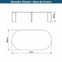 Mesa De Centro Orgânica Chanfrada Artesano 120 Cm (largura) Em Mdp Hanover (mel) Pés Madeira Maciça - 5