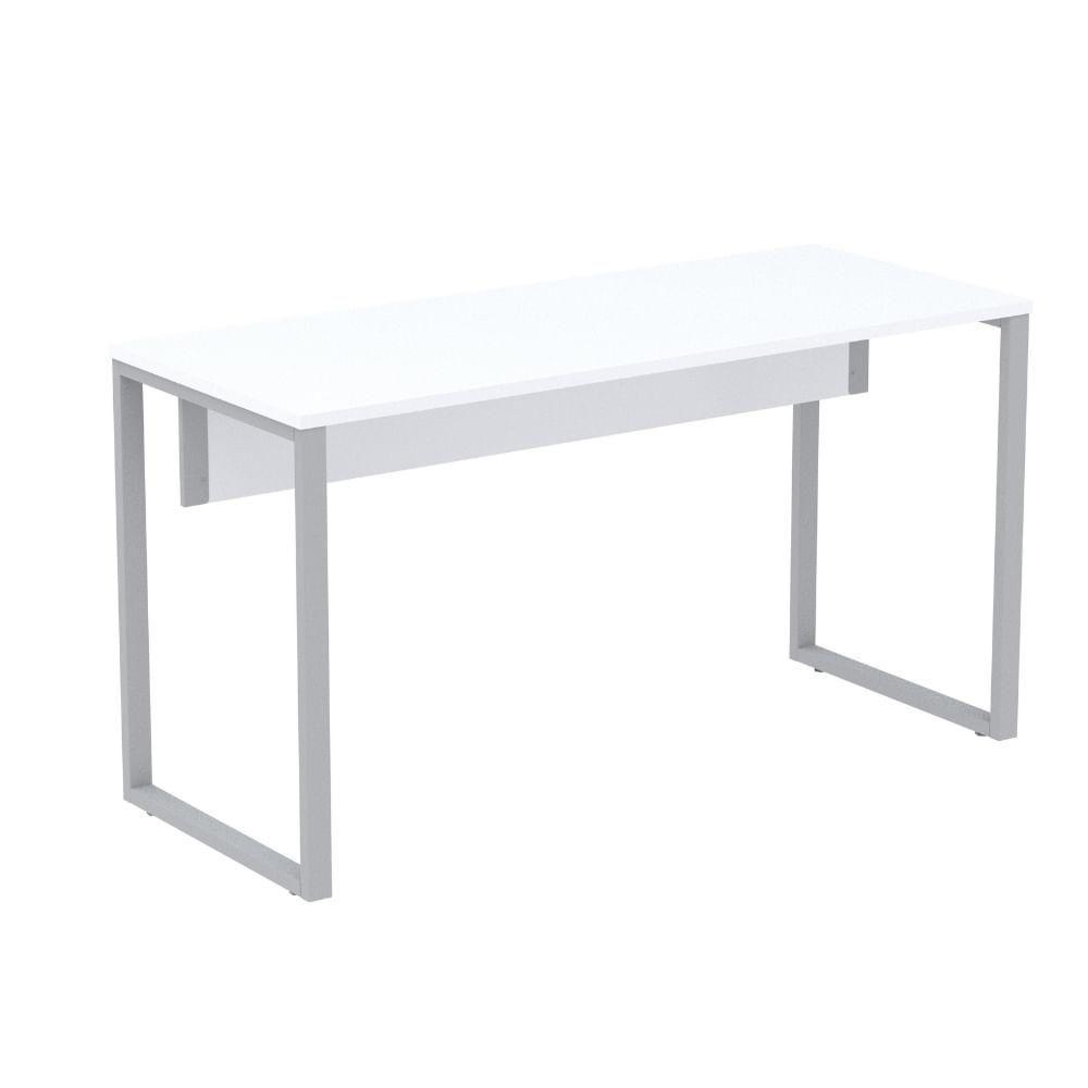 Mesa Escritório P25 Tub Pandin 120 Cm (larg) Tampo Mdp Branco Pé Aço Tubular Cinza - 1