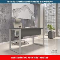 Mesa Escritório P25 Tub Pandin 120 Cm (larg) Tampo Mdp Grafito Pé Aço Tubular Cinza - 2