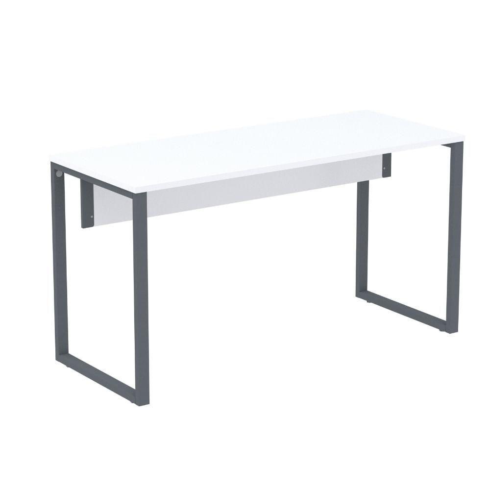 Mesa Escritório P25 Tub Pandin 120 Cm (larg) Tampo Mdp Branco Pé Aço Tubular Grafito - 1