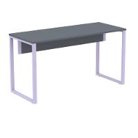 Mesa Escritório P25 Tub Pandin 120 Cm (larg) Tampo Mdp Grafito Pé Aço Tubular Lilás - 1