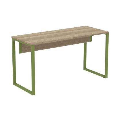 Mesa Escritório P25 Tub Pandin 150 Cm (larg) Tampo Mdp Noce Naturalle Pé Aço Tubular Branco