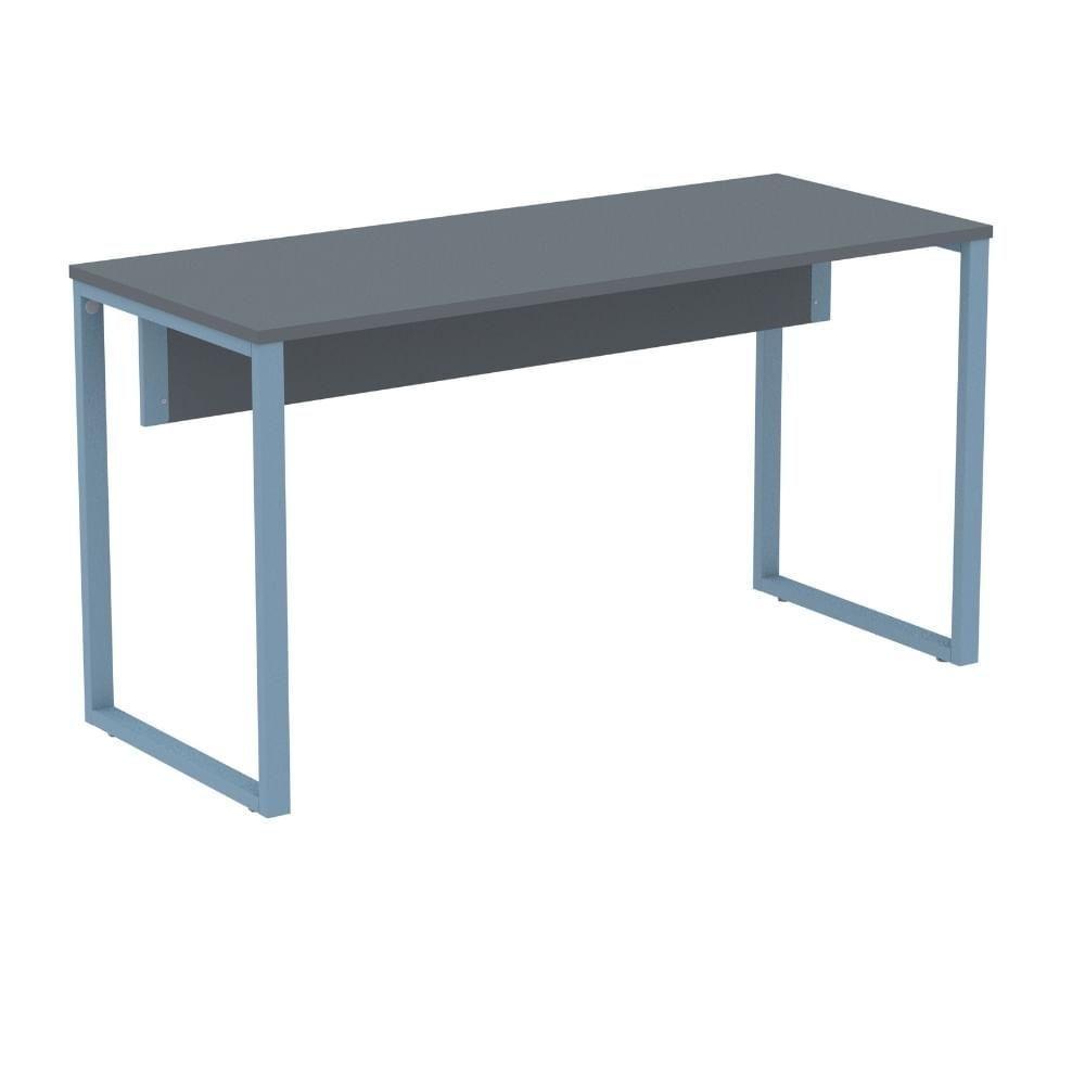 Mesa Escritório P25 Tub Pandin 120 Cm (larg) Tampo Mdp Grafito Pé Aço Tubular Azul Dali - 1