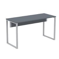 Mesa Escritório P25 Tub Pandin 134 Cm (larg) Tampo Mdp Grafito Pé Aço Tubular Cinza - 1