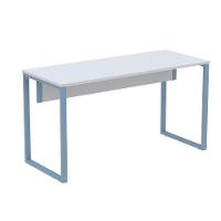 Mesa Escritório P25 Tub Pandin 134 Cm (larg) Tampo Mdp Cinza Pé Aço Tubular Azul Dali - 1