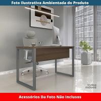 Mesa Escritório P25 Tub Pandin 150 Cm (larg) Tampo Mdp Walnut Pé Aço Tubular Grafito - 2