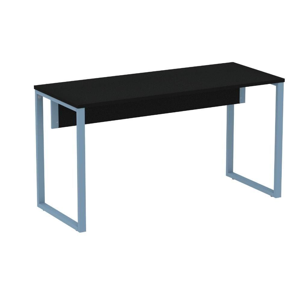 Mesa Escritório P25 Tub Pandin 150 Cm (larg) Tampo Mdp Preto Pé Aço Tubular Azul Dali - 1