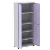 Armário Alto 2 Portas Pandin 90 Cm (largura) Inmetro Estrutura Aço Cinza E Portas Lilás C- Chave - 2