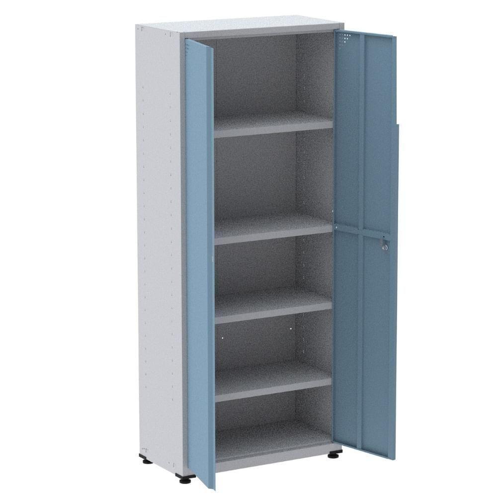 Armário Alto 2 Portas Pandin 90 Cm (largura) Inmetro Estrutura Aço Cinza E Portas Azul Dali C- Chave - 8
