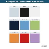 Armário Alto 2 Portas Pandin 90 Cm (largura) Inmetro Estrutura Aço Cinza E Portas Azul Dali C- Chave - 5