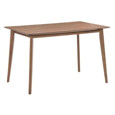 Mesa De Jantar Retangular Finlândia Rivatti 160 Cm Larg Tampo Mdf Nogueira Base Madeira Seringueira