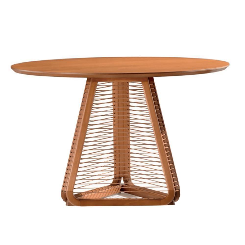 Mesa De Jantar Coss Ozki 120 Cm Madeira Eucalipto Cedro Redonda Corda Redonda Rami - 1